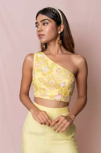 Ambrosia Pale Yellow Sharara Set