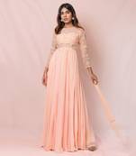 Nicolette Pink Full Sleeves Gown