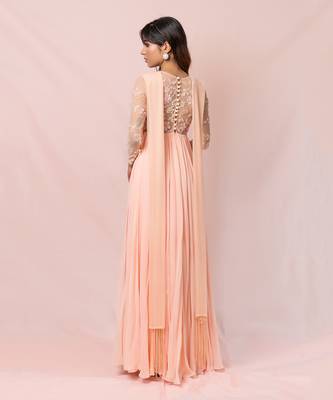 Nicolette Pink Full Sleeves Gown 3