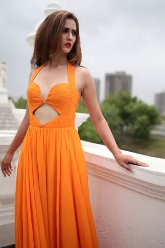 Hilda Tangerine  Gown