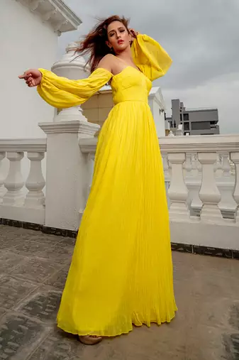 Moira Bright Yellow  Gown