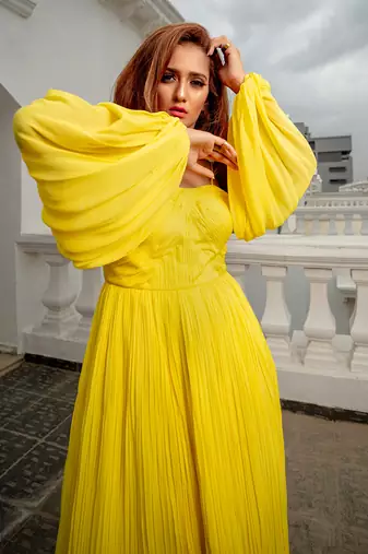 Moira Bright Yellow  Gown