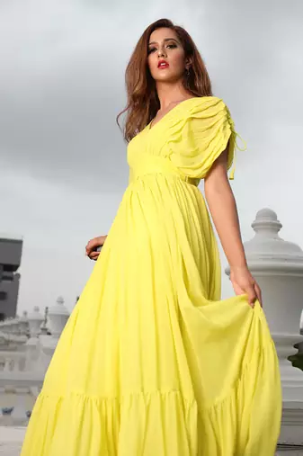 Kay Lemon Yellow  Gown