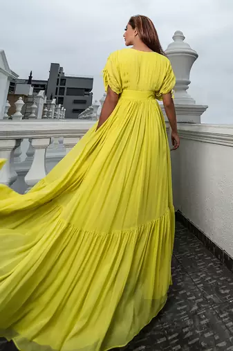 Kay Lemon Yellow  Gown
