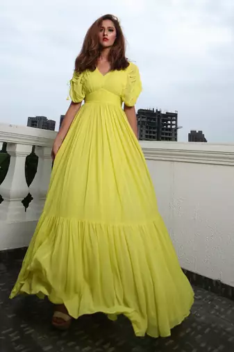Kay Lemon Yellow  Gown