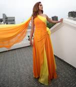 Loretta Tangerine And Yellow  Gown