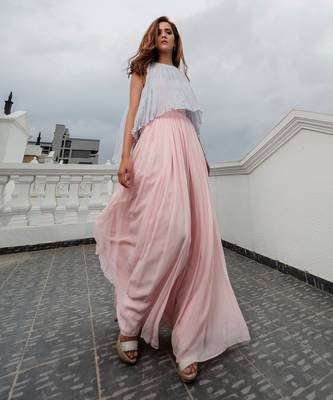 Nora Powder Pink And Powder Blue  Gown 1