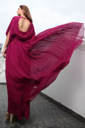 Alma Wine Red  Gown