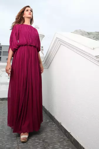 Alma Wine Red  Gown