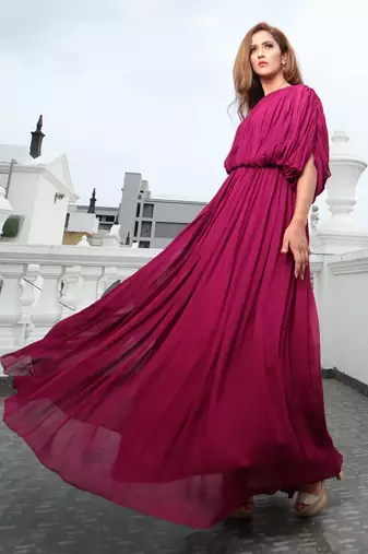 Alma Wine Red  Gown