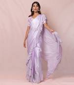 Anastasia Lavender Satin Georgette Pre- Stitched Saree