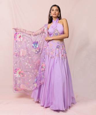 Adelie Lavender Lehenga Set 4