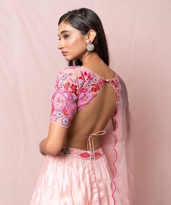 Delphine Soft Pink Satin Organza Set 2