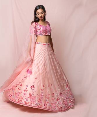 Delphine Soft Pink Satin Organza Set 4