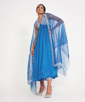 Isabella Blue Anarkali Set 1