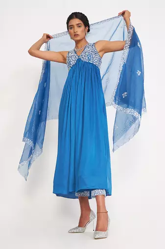 Isabella Blue Anarkali Set