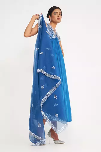 Isabella Blue Anarkali Set