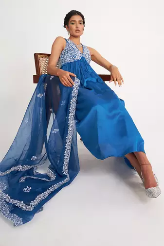 Isabella Blue Anarkali Set