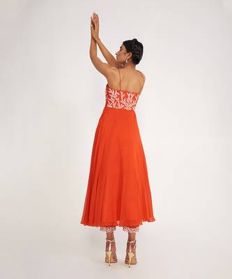 Vida Orange Anarkali Set 2