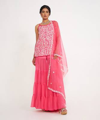 Clover Candy Pink Sharara Set 1