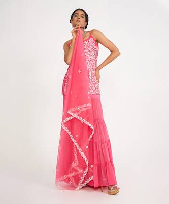 Clover Candy Pink Sharara Set 2