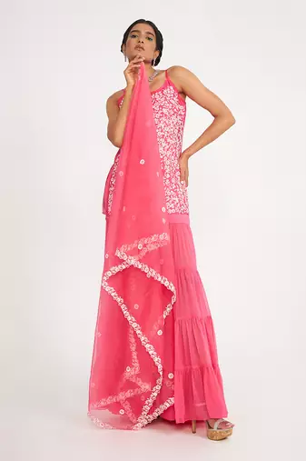 Clover Candy Pink Sharara Set