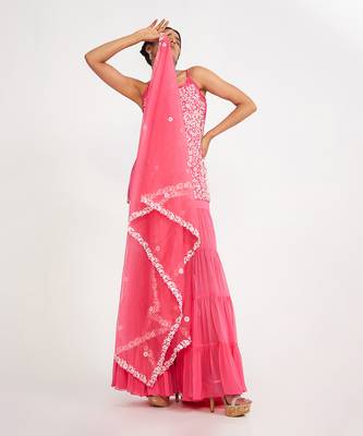 Clover Candy Pink Sharara Set 4
