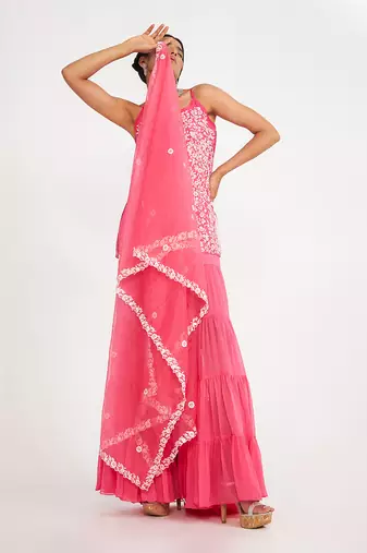 Clover Candy Pink Sharara Set