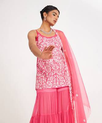 Clover Candy Pink Sharara Set 5
