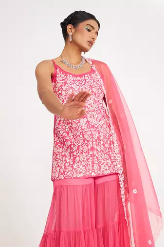 Clover Candy Pink Sharara Set