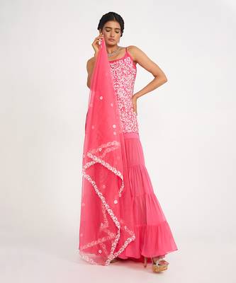 Clover Candy Pink Sharara Set 6
