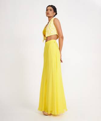 Clara Lemon Sharara Set With Embroidered 3