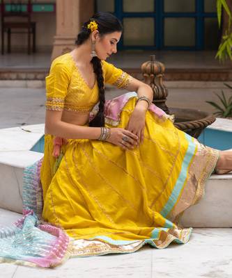 Kesar Yellow Lehenga Set 8
