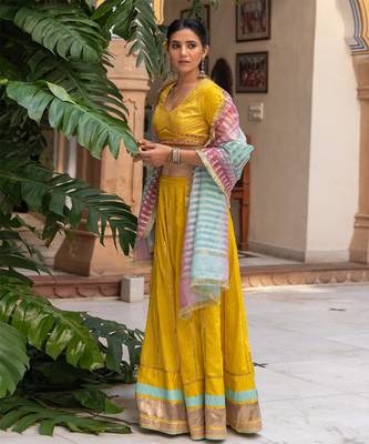Kesar Yellow Lehenga Set 9