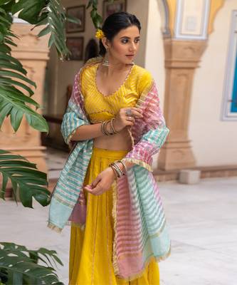 Kesar Yellow Lehenga Set 10