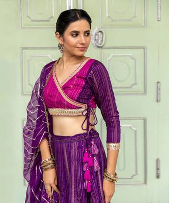 Jaamuni Purple Lehenga Set 4