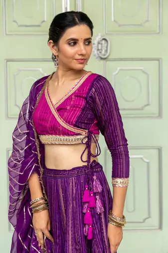 Jaamuni Purple Lehenga Set