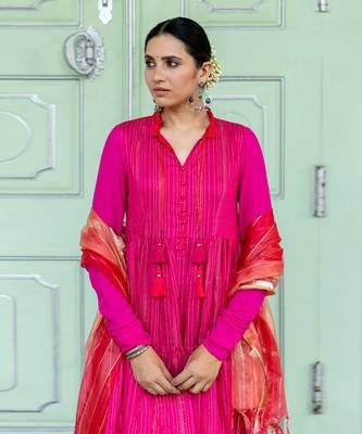 Bougainvillea Pink Anarkali Set 3
