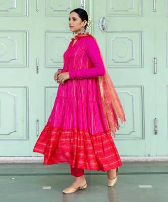 Bougainvillea Pink Anarkali Set 4