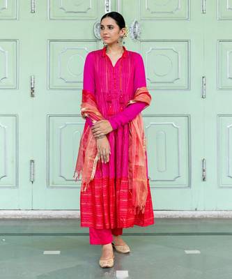 Bougainvillea Pink Anarkali Set 5