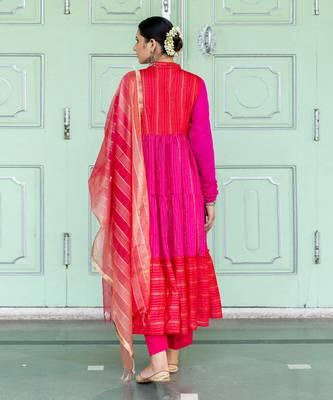 Bougainvillea Pink Anarkali Set 6