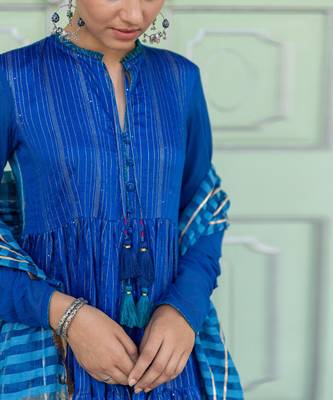 Bunphool Blue Anarkali Set 4