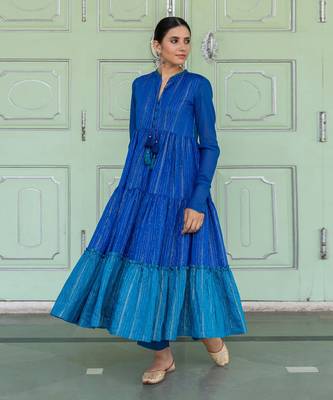Bunphool Blue Anarkali Set 7