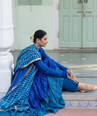 Bunphool Blue Anarkali Set 8