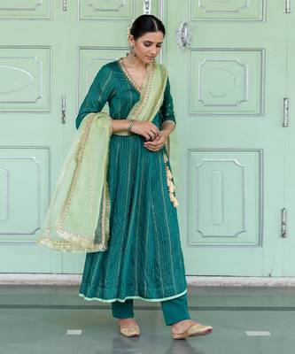 Ashlesha Green Anarkali Set 3