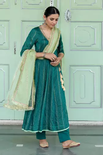 Ashlesha Green Anarkali Set