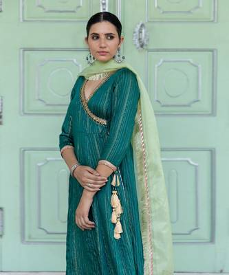 Ashlesha Green Anarkali Set 4