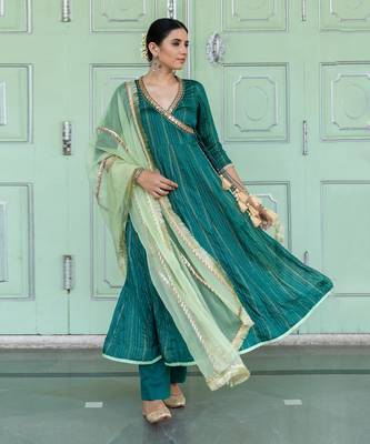 Ashlesha Green Anarkali Set 6