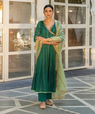Ashlesha Green Anarkali Set 7