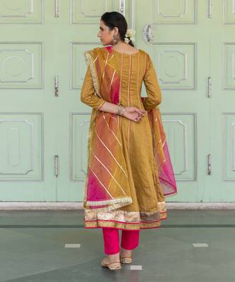 Gulbahar Olive Anarkali Set 8